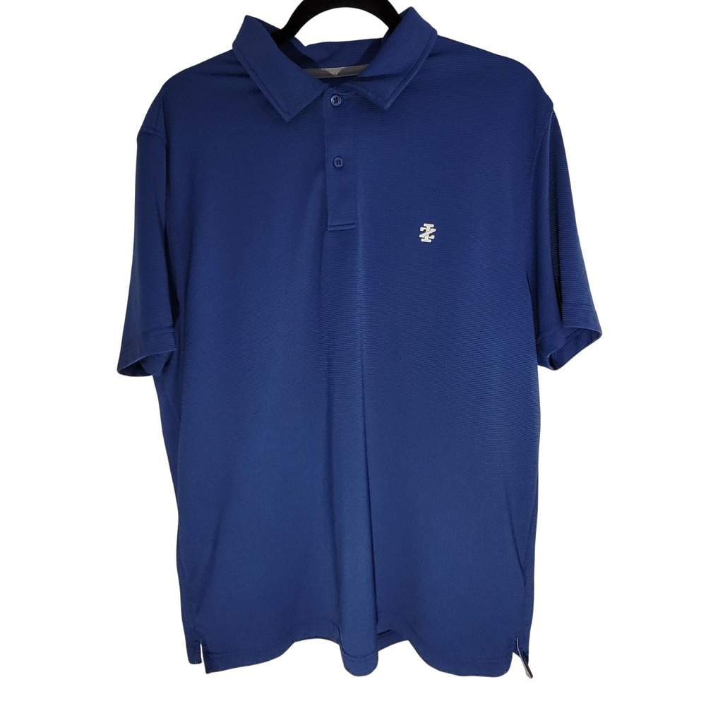IZOD Golf Polo Shirt Mens XL Blue Short Sleeve Ribbed‎ Performance Top